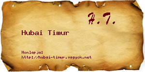 Hubai Timur névjegykártya
